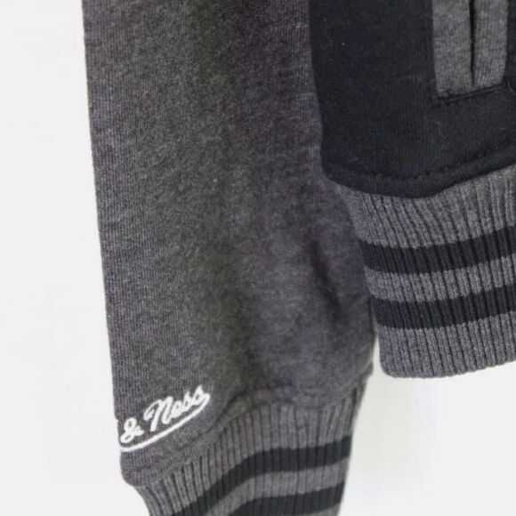 MITCHELL & NESS SIZE S HOUSTON ROCKETS JACKET GRAY BLACK HOODED SNAP FRONT NEW - Picture 6 of 8